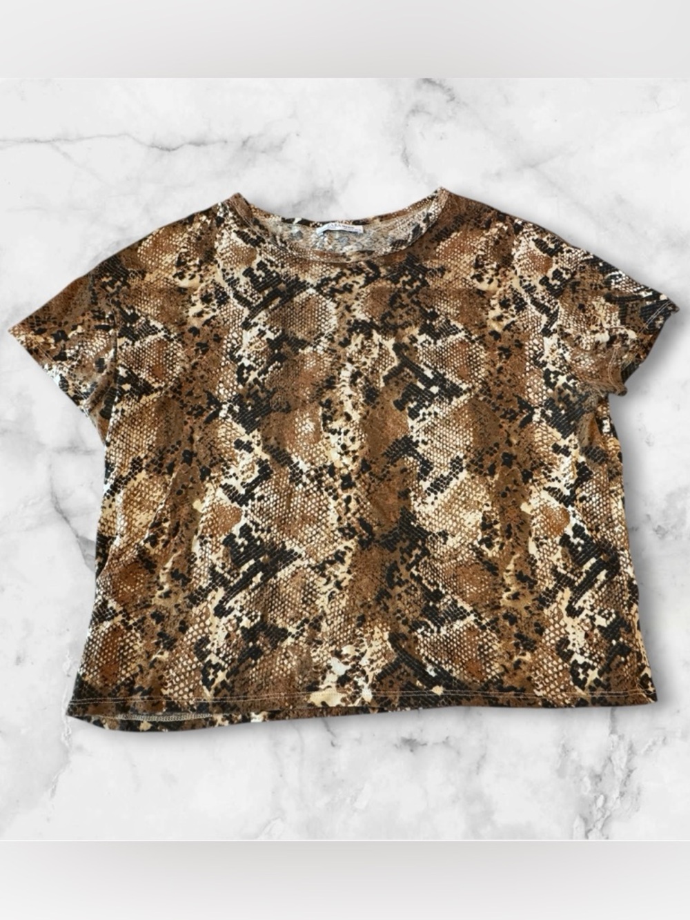 Zara Trafaluc Animal Print Tee - Brown & Black